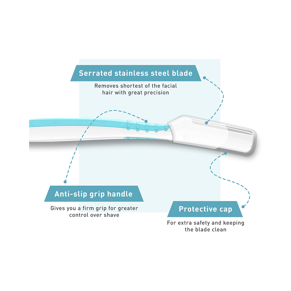 Sirona Eyebrow & Face Razor Turquoise, Orange & Voilet - Image 5