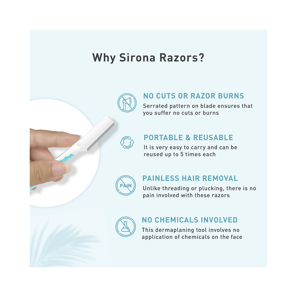 Sirona Eyebrow & Face Razor Turquoise, Orange & Voilet - Image 6