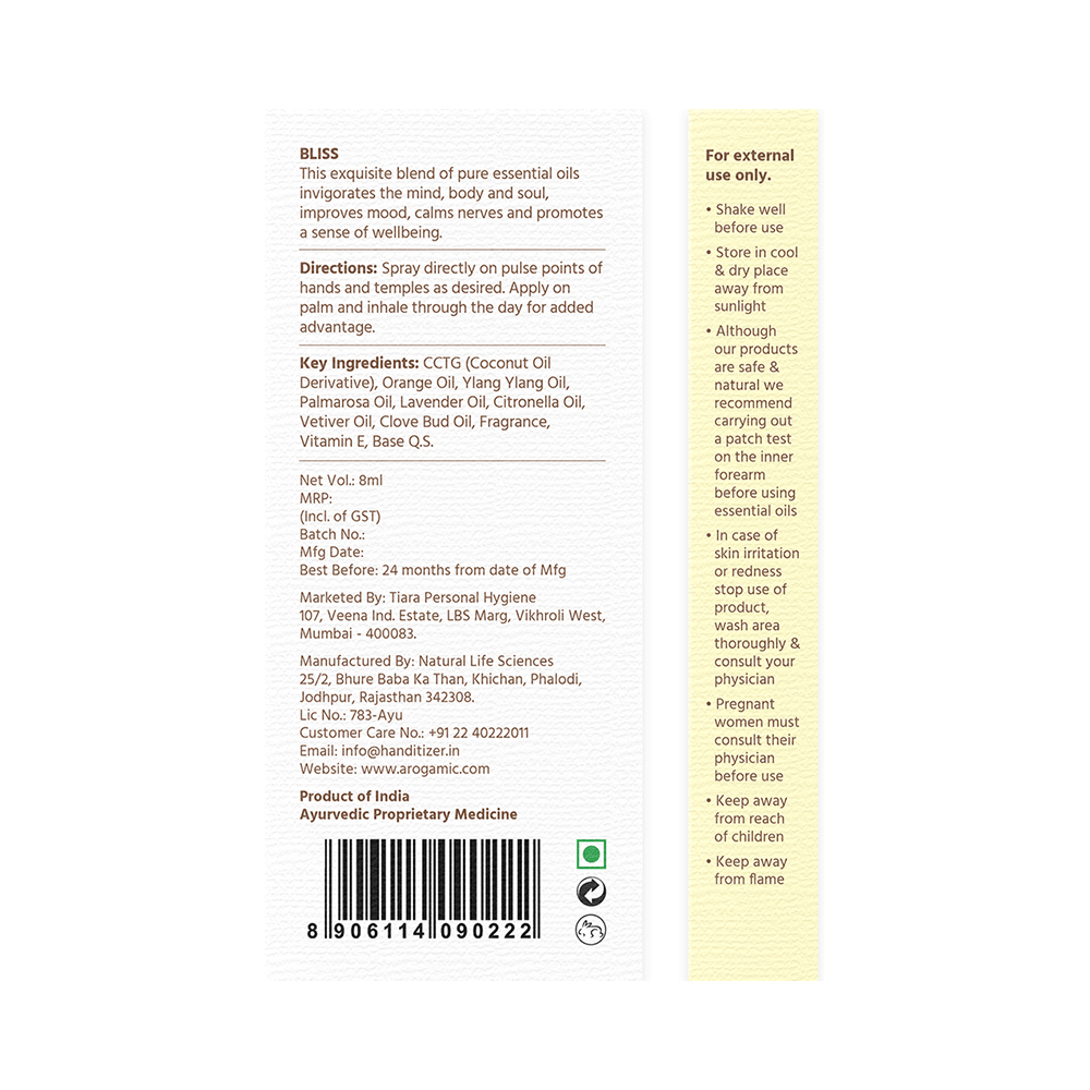 Arogamic Bliss Aroma Therapy Spray (8ml Each) - Image 4