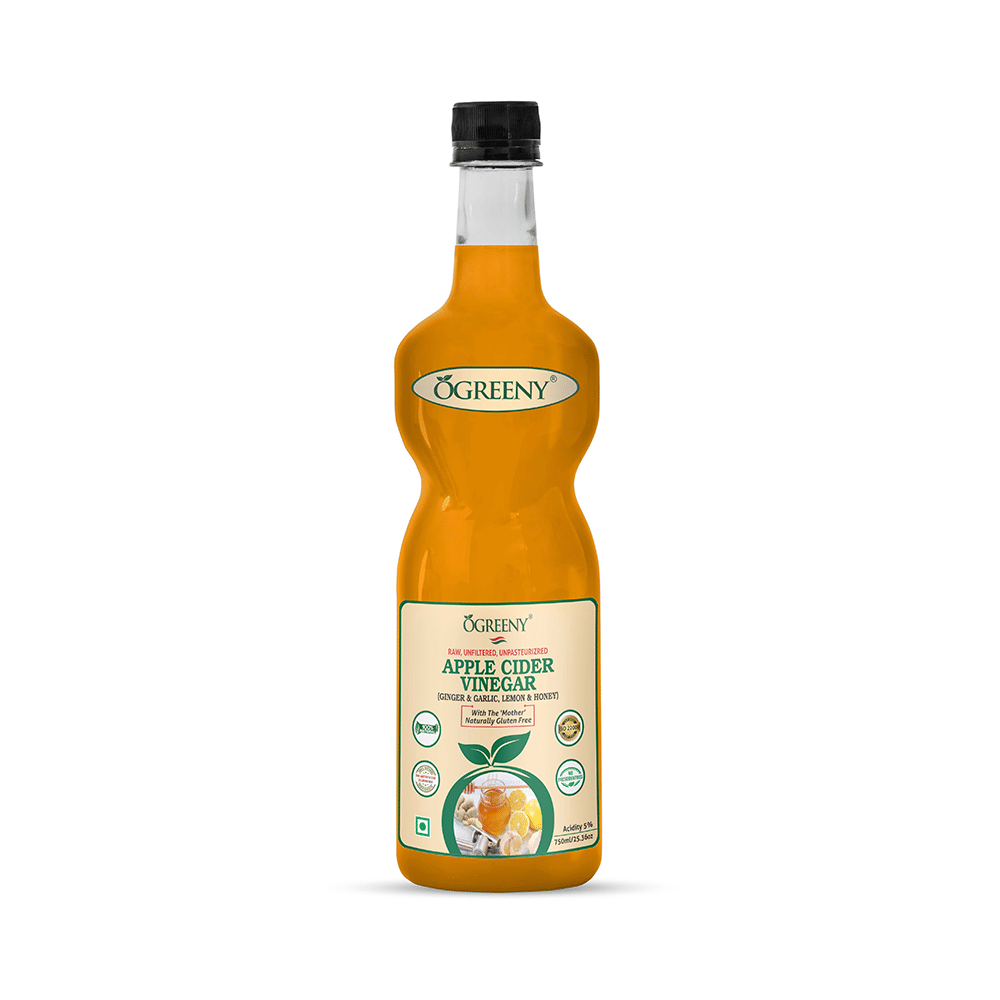 Ogreeny Apple Cider Vinegar with the Mother Ginger Garlic Lemon and Honey - Image 1
