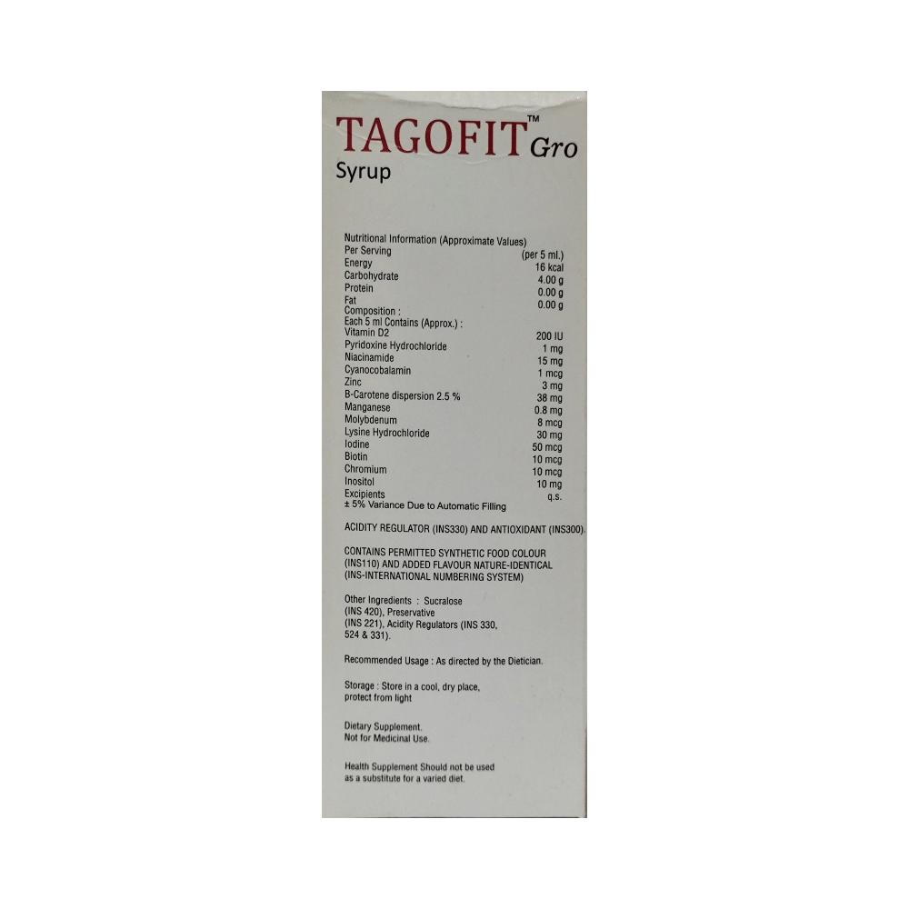 Tagofit Gro Syrup Mix Fruit - Image 2