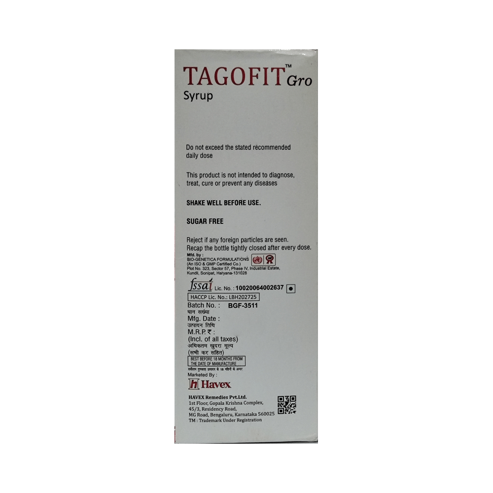 Tagofit Gro Syrup Mix Fruit - Image 3