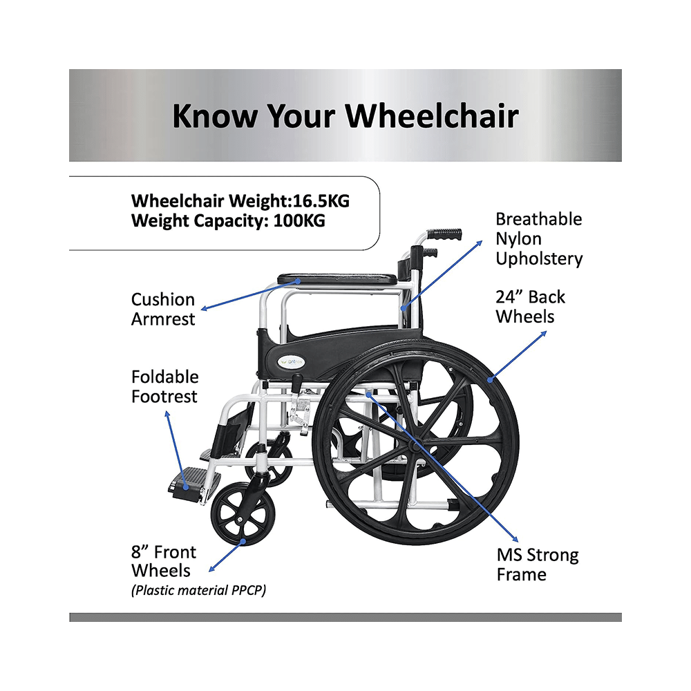 Entros  875S Liberty Foldable Wheelchair - Image 3