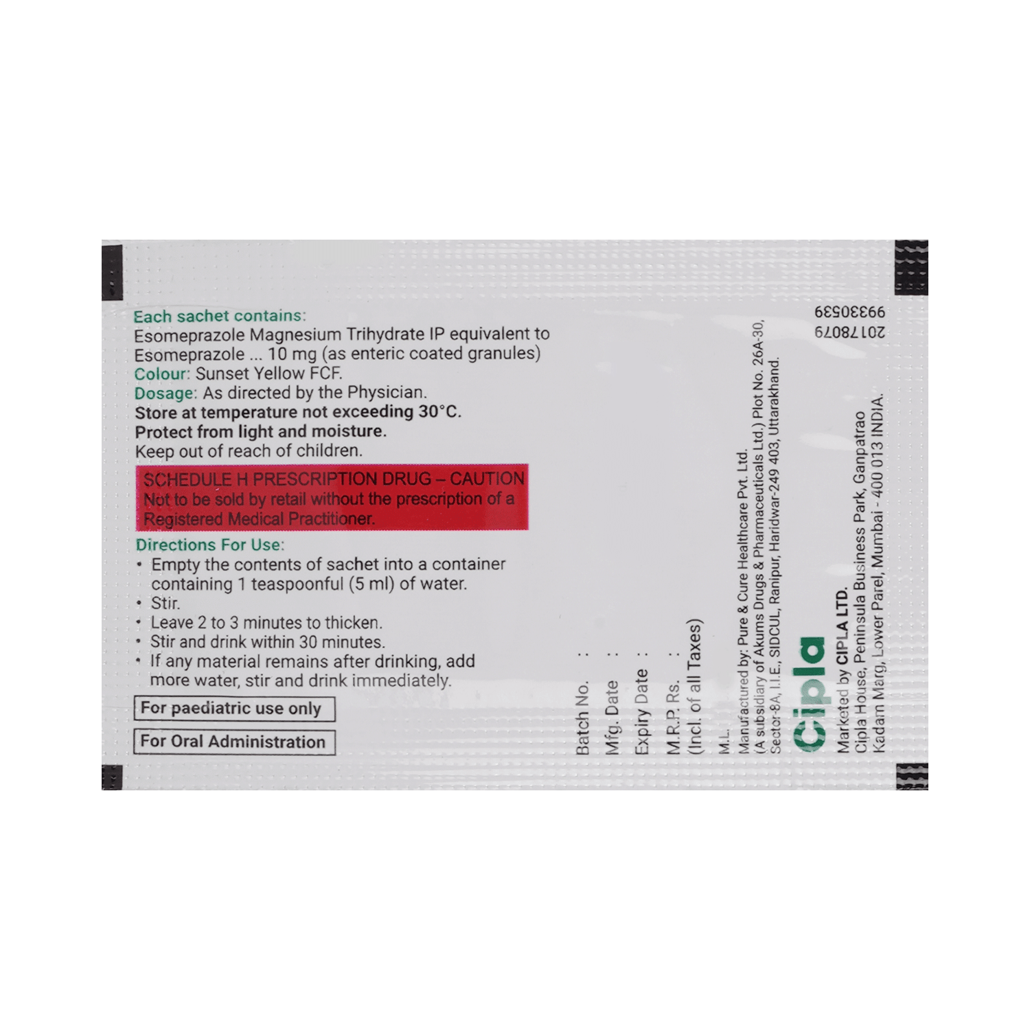 Esomac 10mg Granules - Image 5