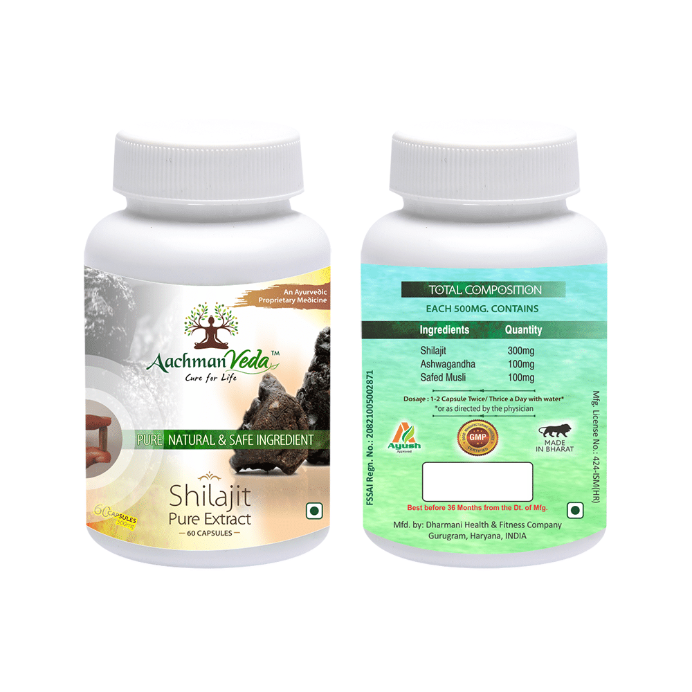 Aachman Veda Shilajit Pure Extract Capsule (60 Each) - Image 3