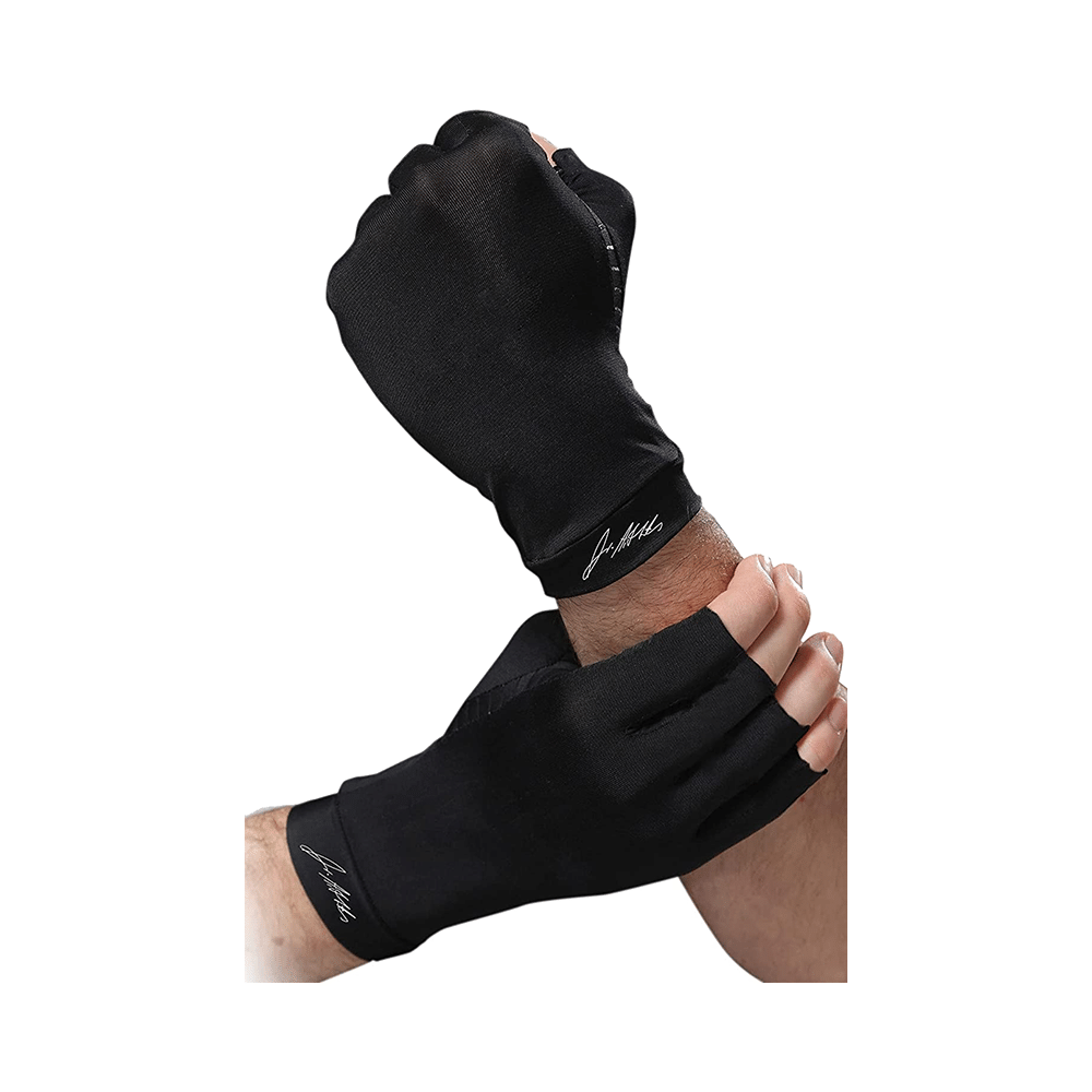 Dr. Arthritis Doctor Developed Premium Copper Arthritis 3/4 Gloves Compression & Doctor Written Handbook Large