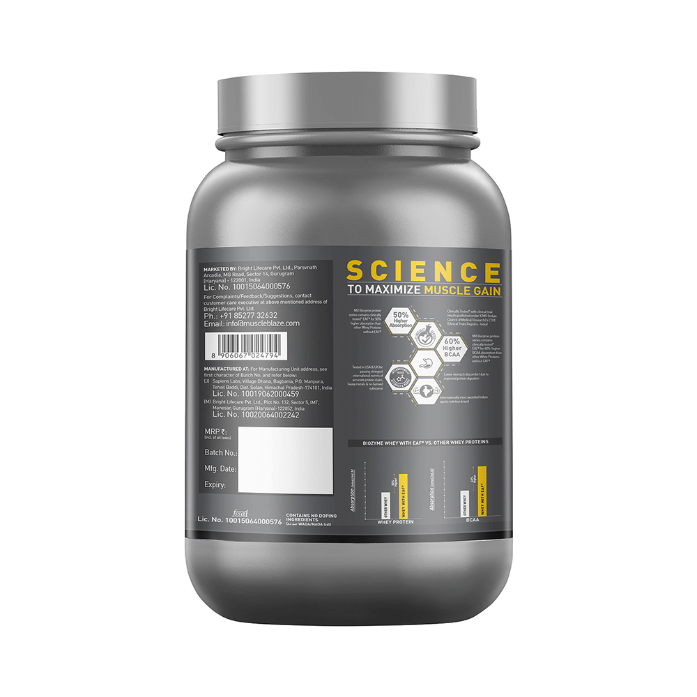 MuscleBlaze Strawberry Flavour | Iso-Zero Isolate for Muscle Gain | With Zero Carbs | Improves Protein Absorption by 50% - Image 2