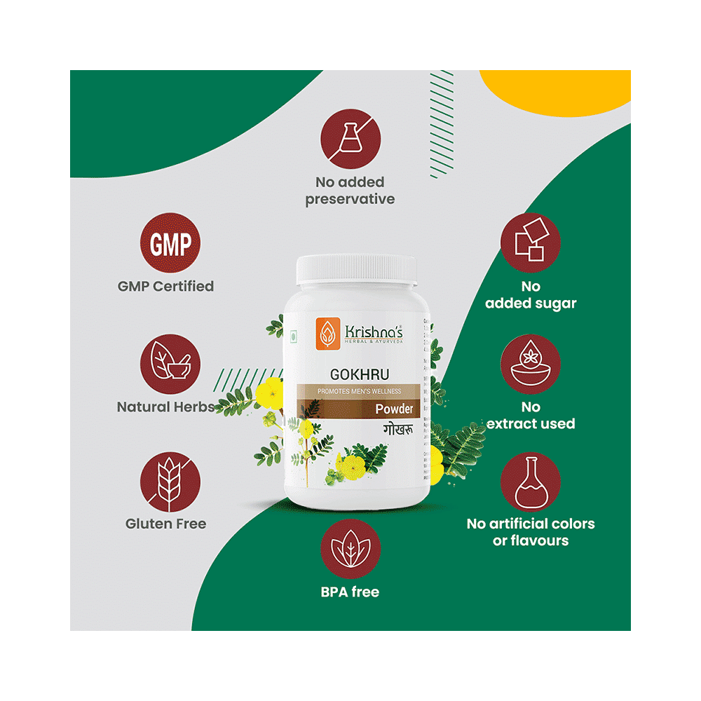 Krishna's Herbal & Ayurveda Gokhru Powder - Image 5