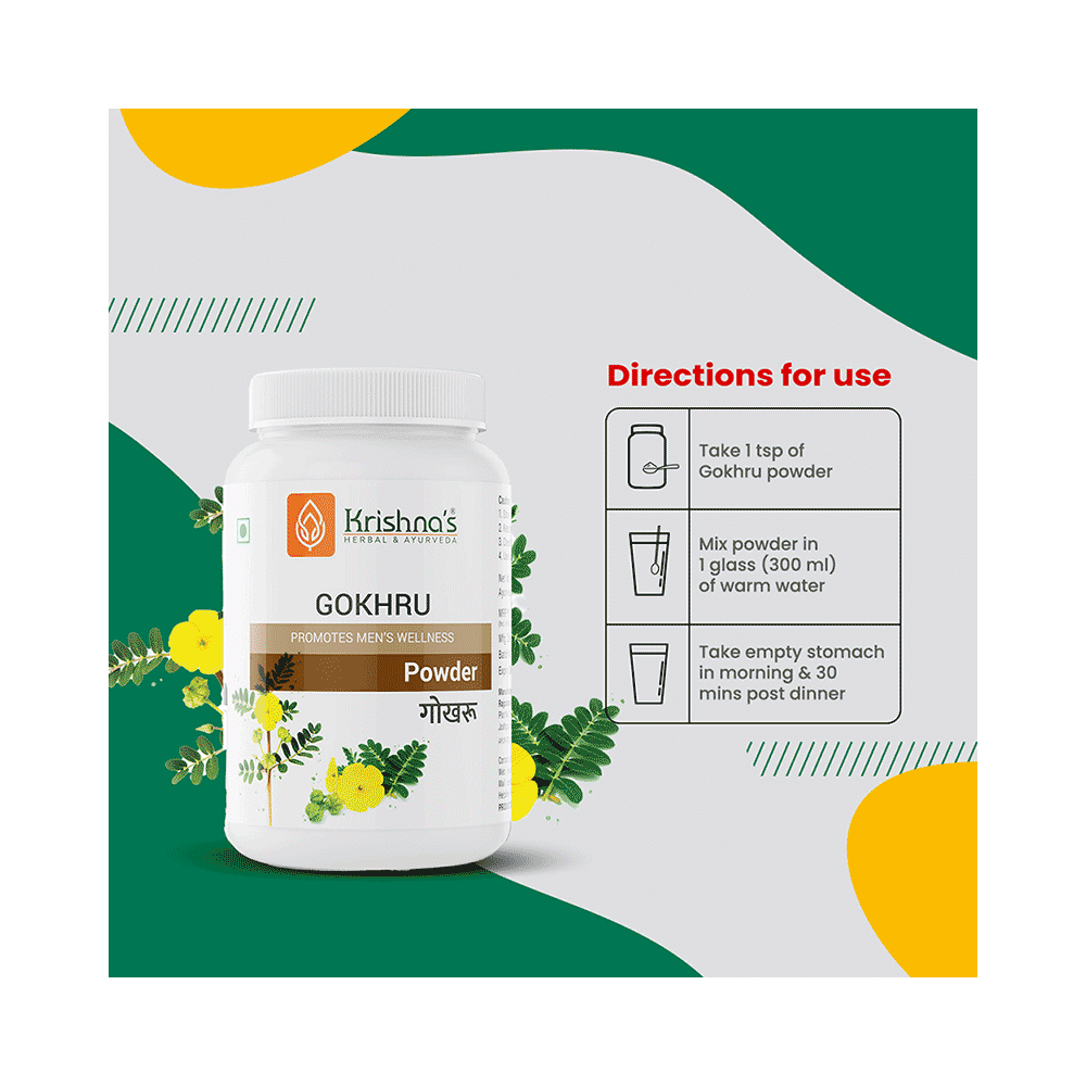 Krishna's Herbal & Ayurveda Gokhru Powder - Image 3
