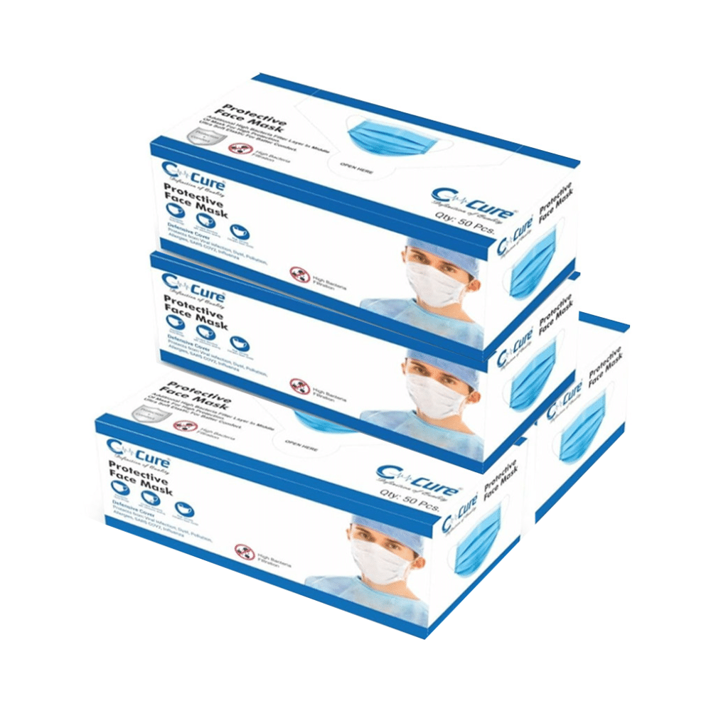 C Cure Protective Face Mask, 3 Ply Mask with Earloop (50 Each) Black - Image 4