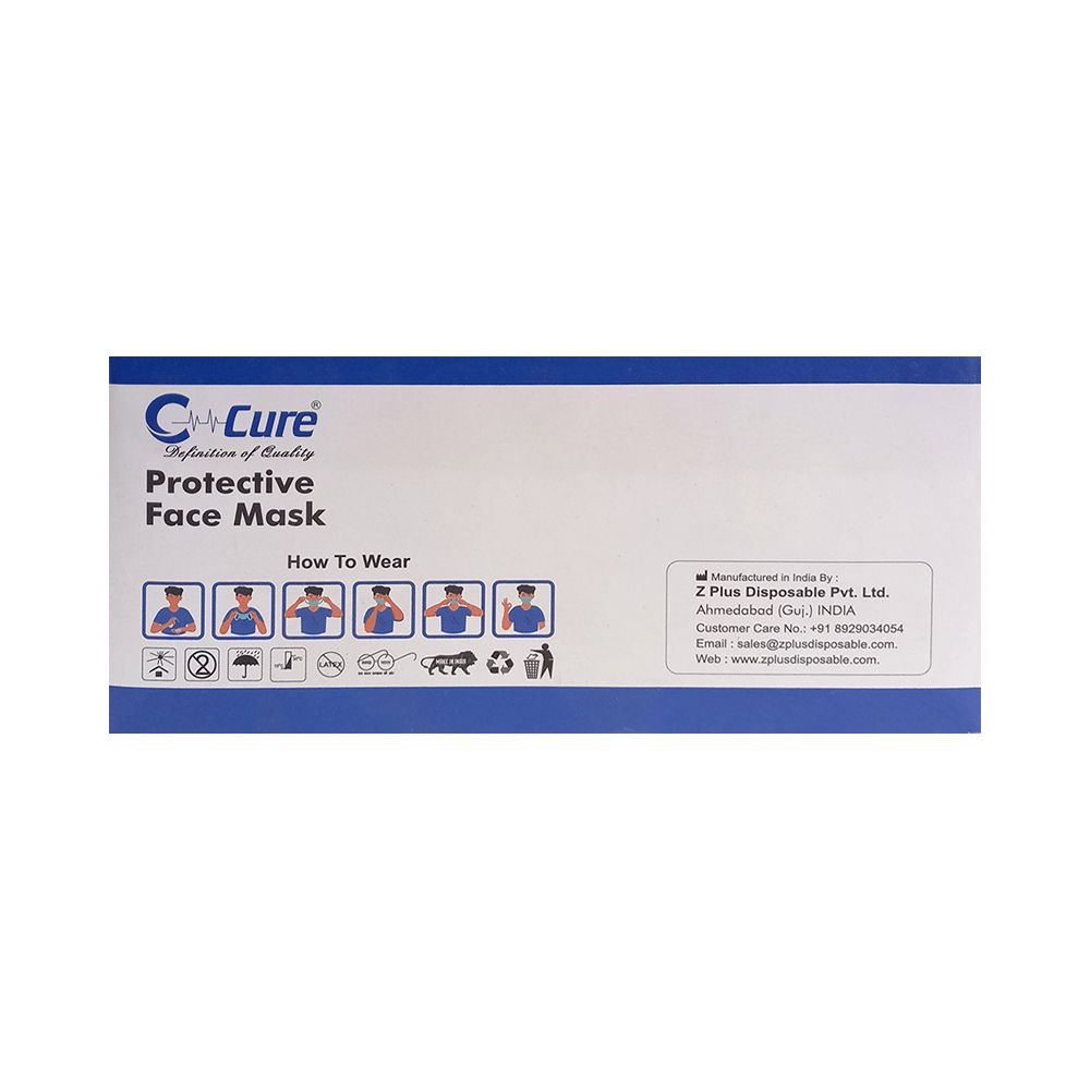 C Cure Protective Face Mask, 3 Ply Mask with Earloop (50 Each) Black - Image 3