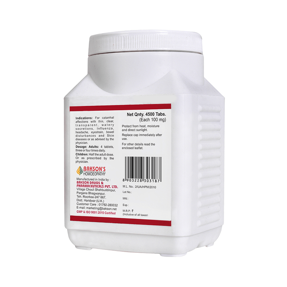 Bakson's Homeopathy Natrum Muriaticum Biochemic Tablet 6X - Image 2