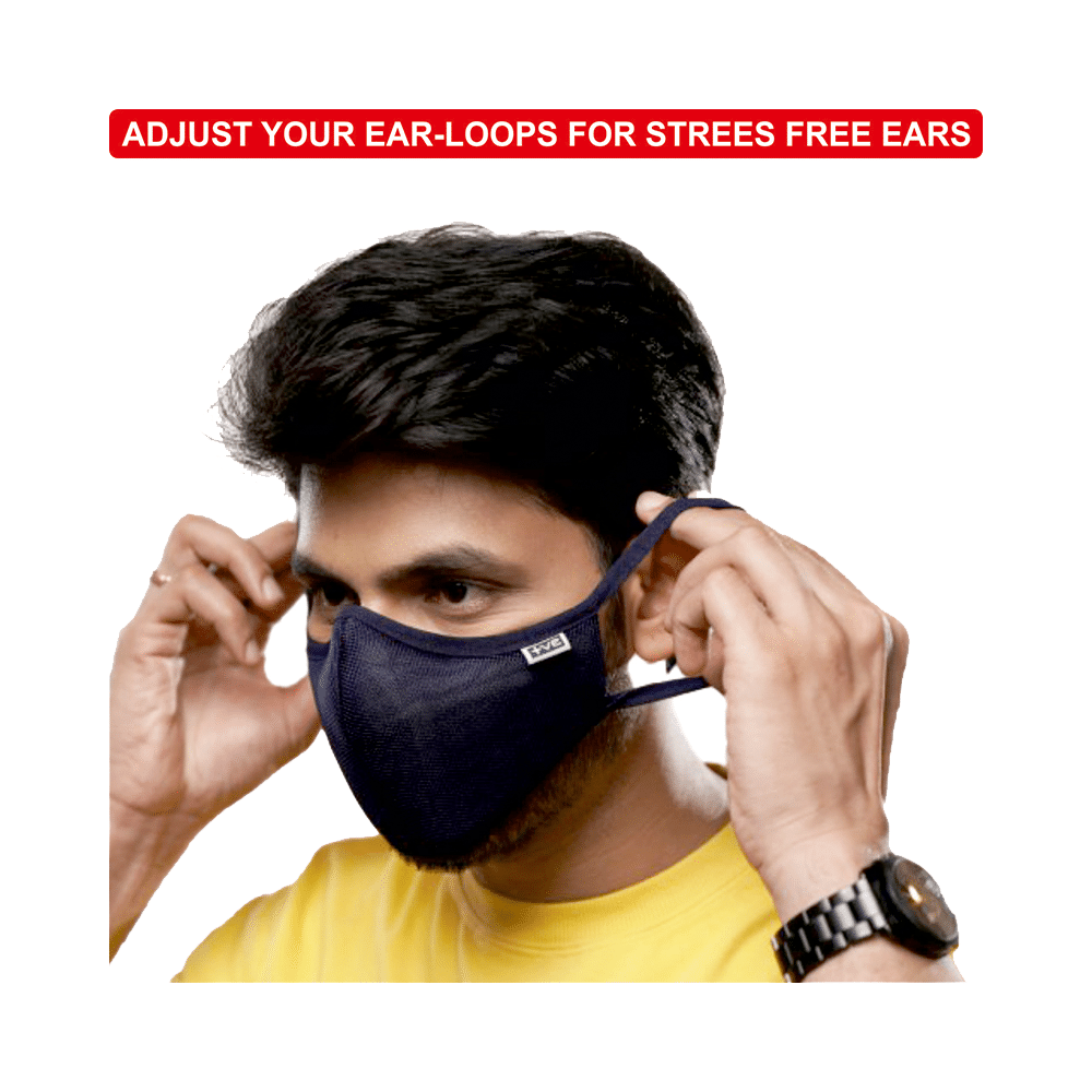 Posi+ve N99 Face Mask Medium Navy Blue - Image 8