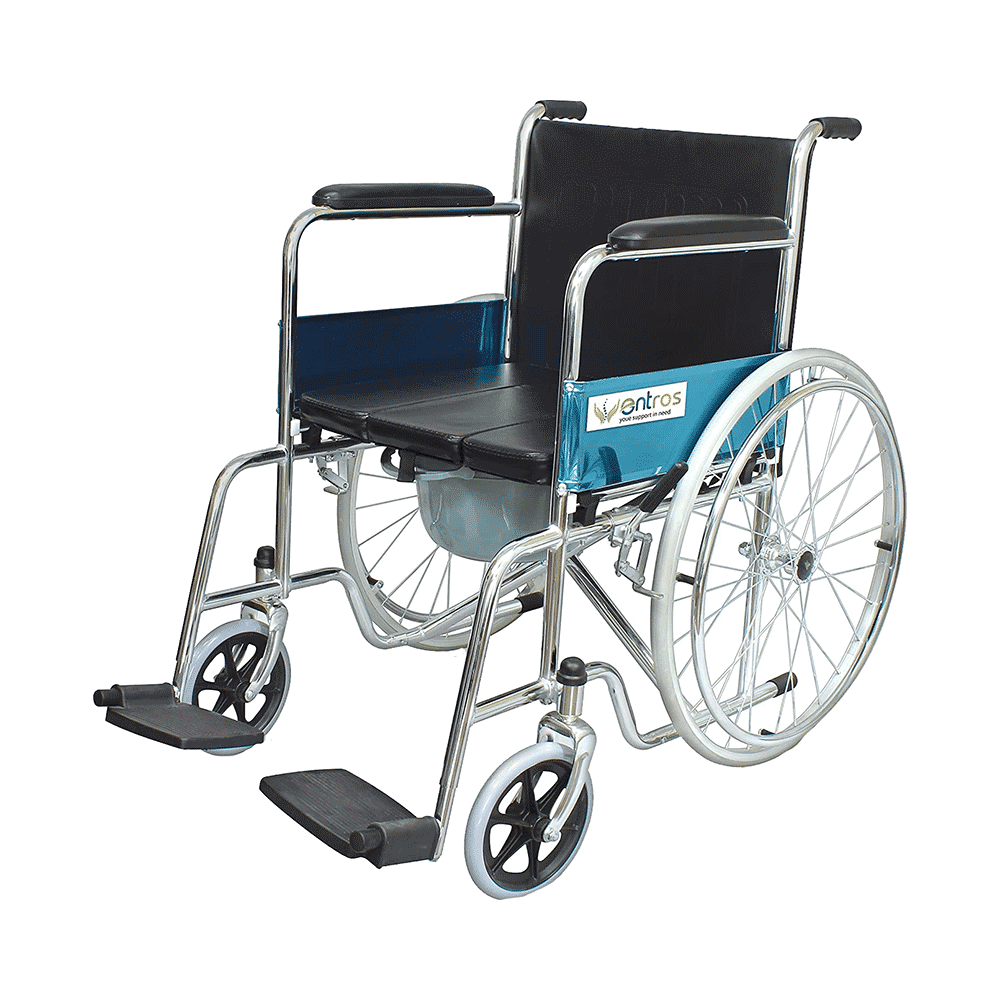 Entros KL609U Lightweight Wheelchair with Commode Seat Cushion & Pot - Image 1