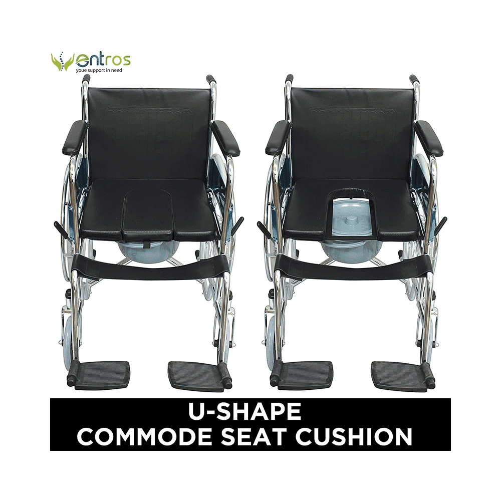 Entros KL609U Lightweight Wheelchair with Commode Seat Cushion & Pot - Image 6