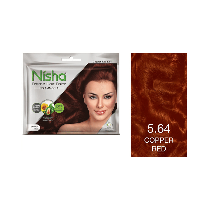 Nisha Creme Hair Color Copper Red - Image 2