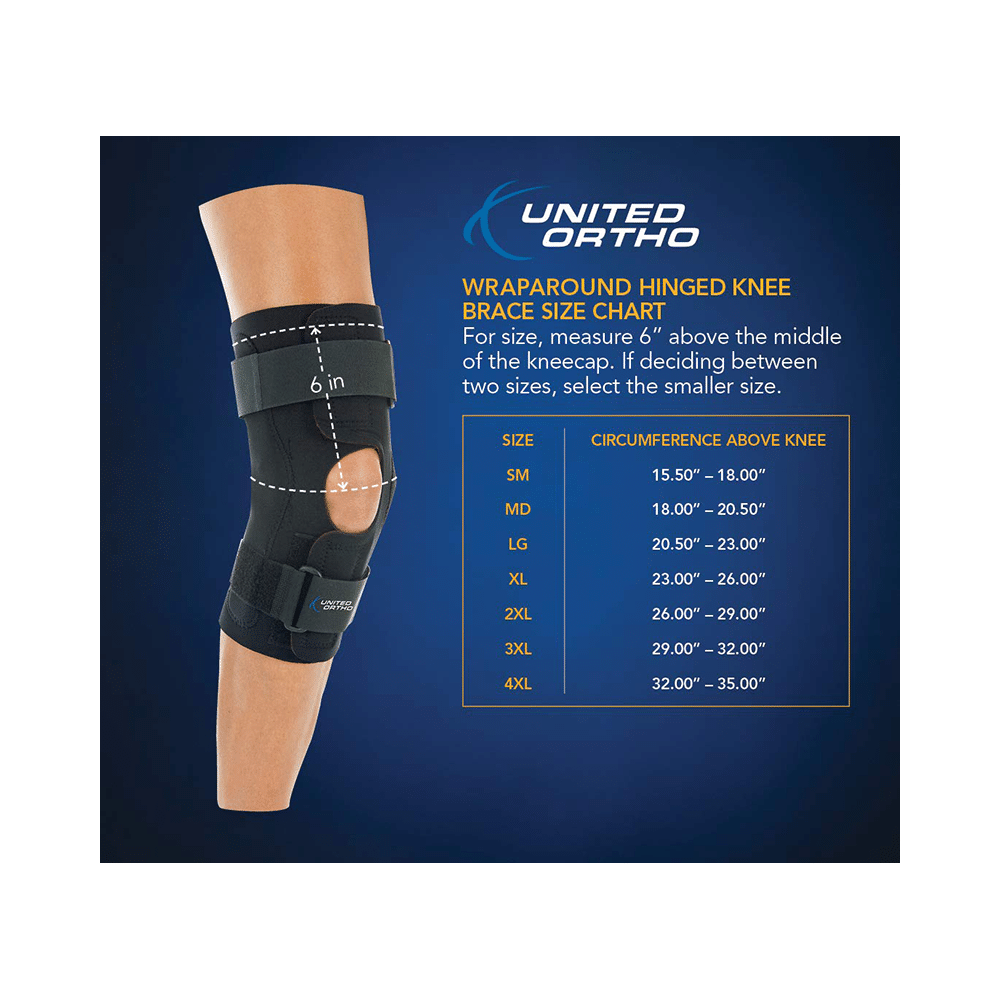 United Ortho Wraparound Hinged Knee Brace Medium - Image 4