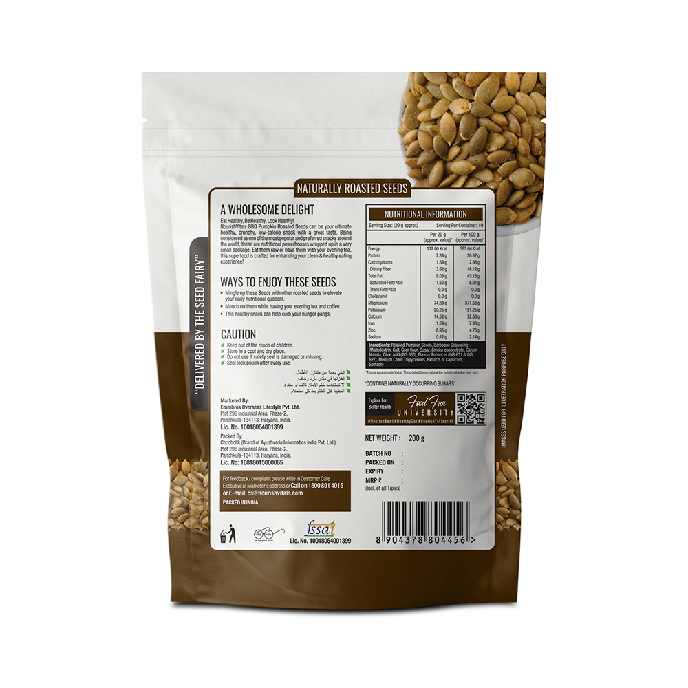 NourishVitals Barbeque Pumpkin Roasted Seeds (200gm Each) - Image 2
