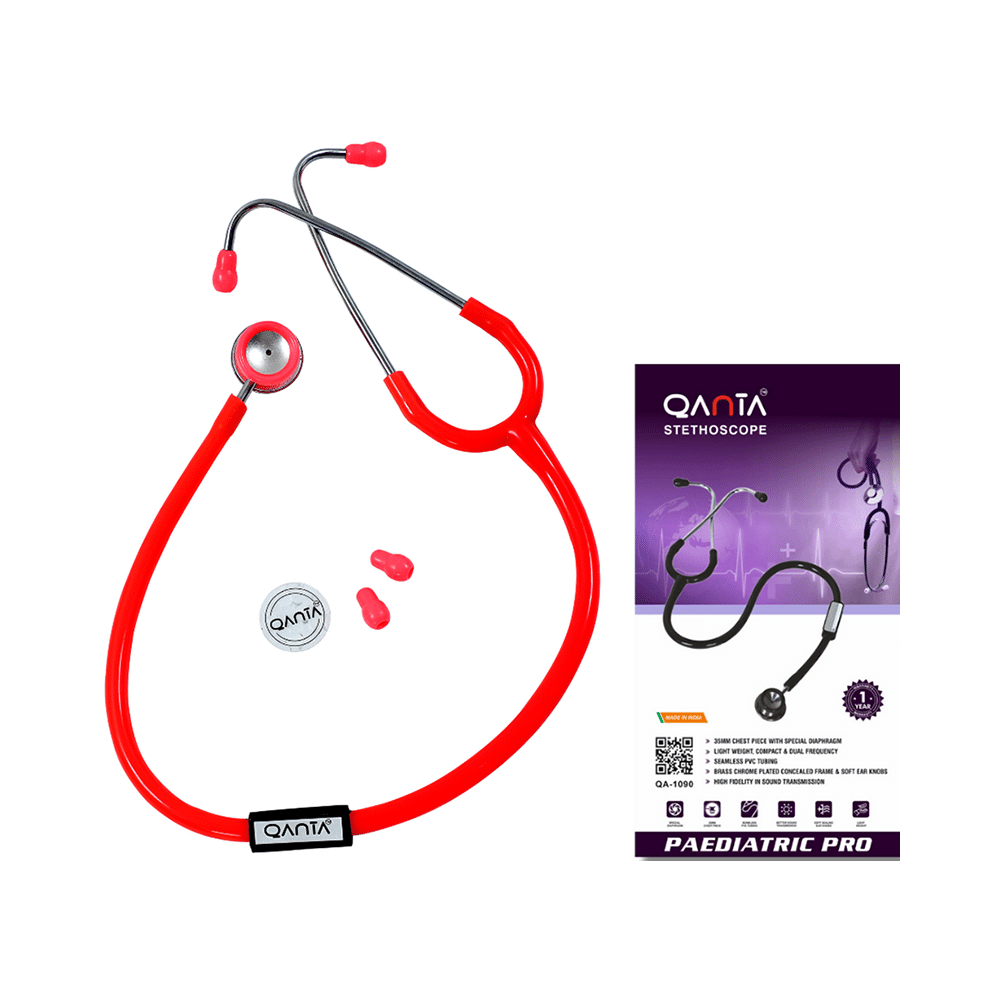 Qanta QA-1090 Paediatric Pro AL Pediatric Stethoscope With Aluminium Anodized Chest Piece Pink - Image 1