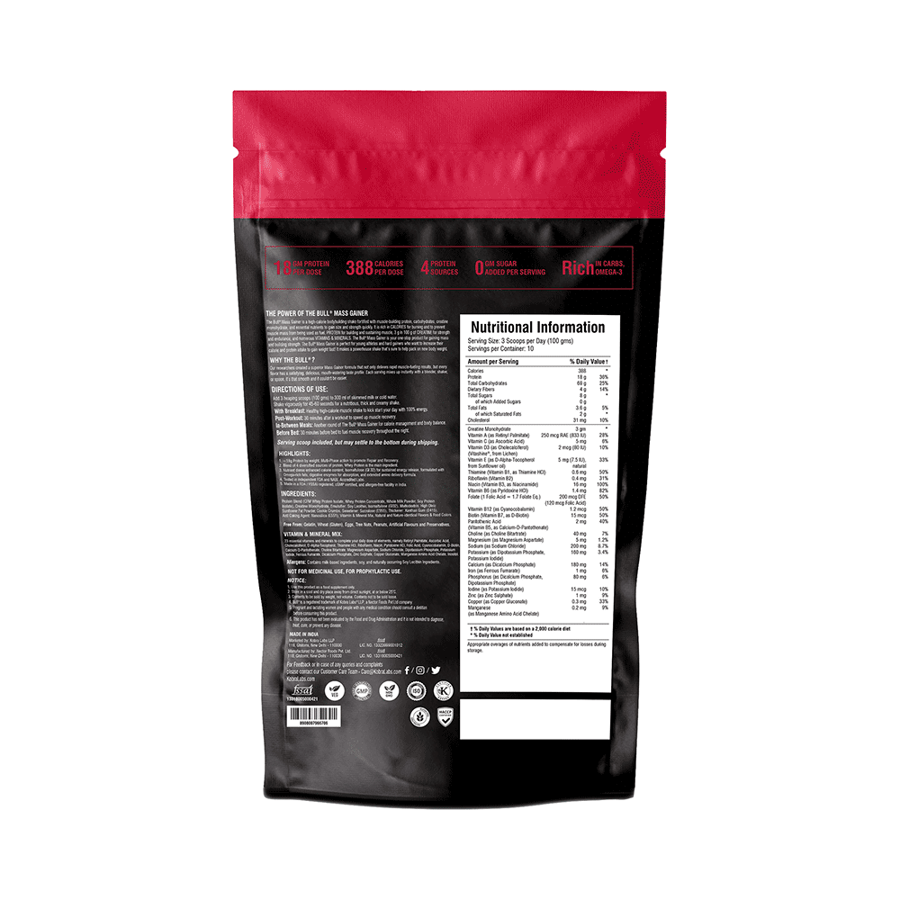 Kobra Labs The Bull The Bull Mass Gainer Powder Cookies - Image 2