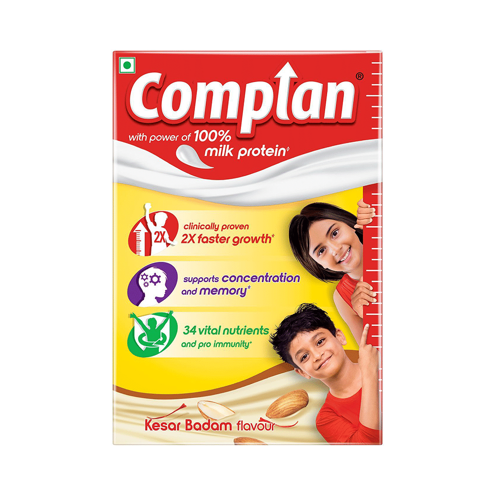 Complan Nutrition Drink Powder for Children | Nutrition Drink for Kids with Protein & 34 Vital Nutrients | Kesar Badam