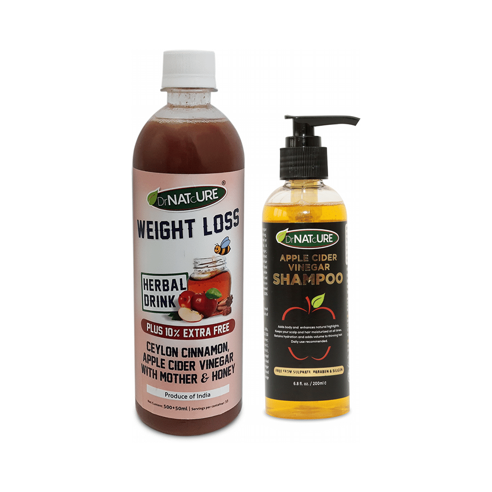 DrNATcURE Apple Cider Vinegar with Cinnamon & Honey with Apple Cider Vinegar Shampoo 200ml Free