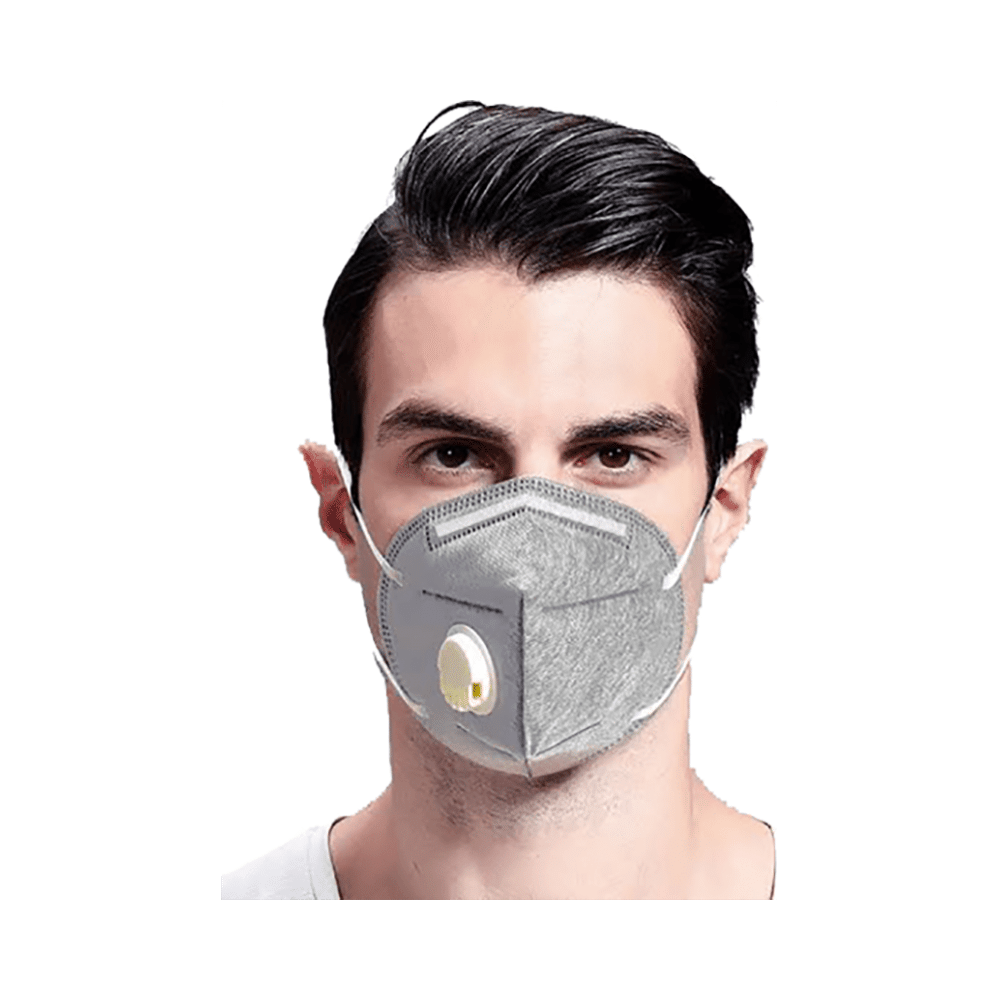 V-Cure KN95 Mask with Valve Grey - Image 3
