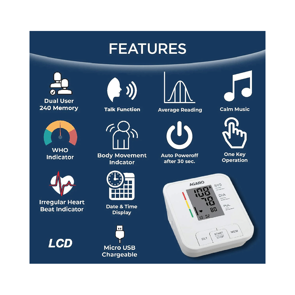 Agaro Bp 601 Automatic Digital Blood Pressure Monitor - Image 3