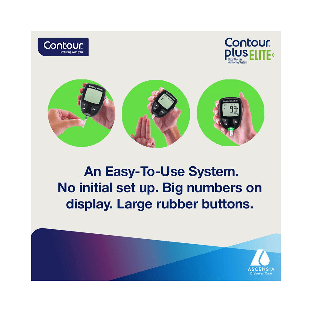 Contour Plus Elite Blood Glucose Monitoring System Glucometer with Contour Plus Blood Glucose Test Strips Free | Diabetes Monitoring Devices | Blood Glucose Monitors - Image 5