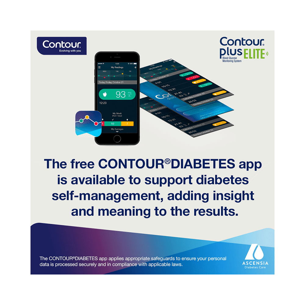 Contour Plus Elite Blood Glucose Monitoring System Glucometer with Contour Plus Blood Glucose Test Strips Free | Diabetes Monitoring Devices | Blood Glucose Monitors - Image 8