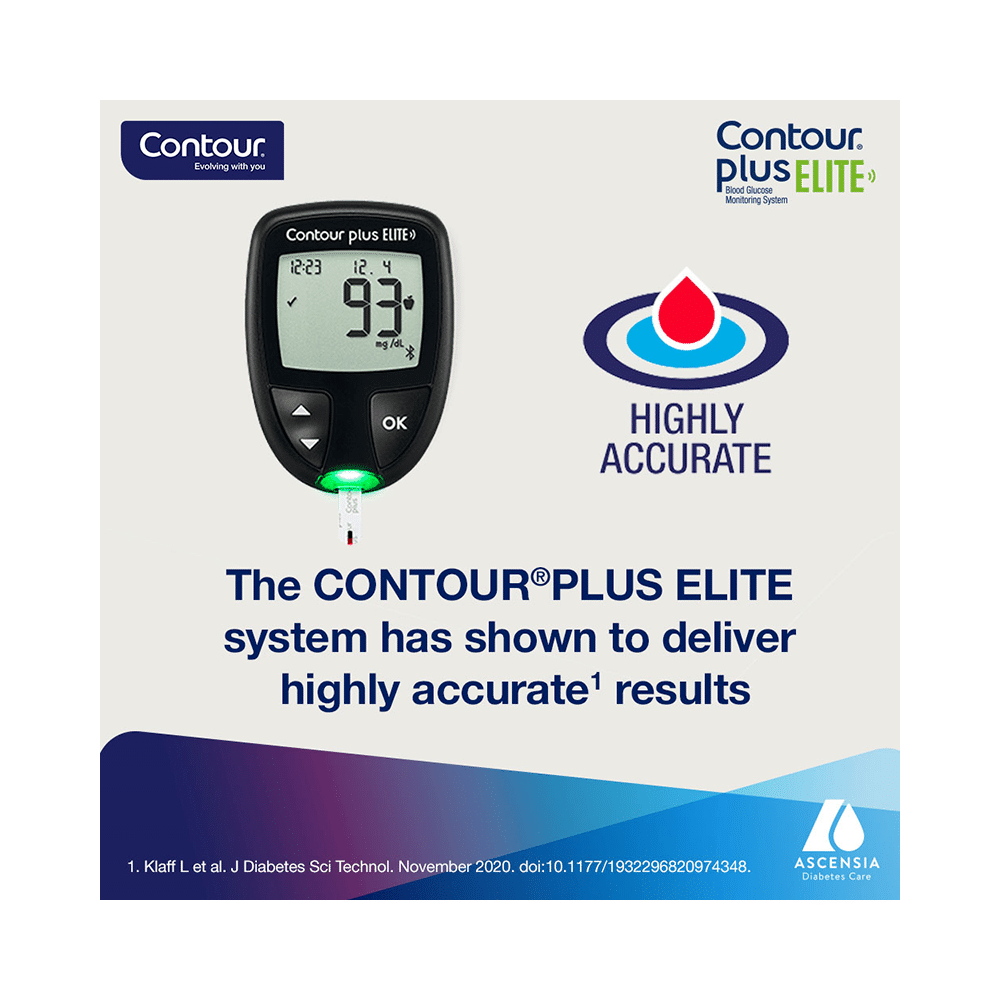 Contour Plus Elite Blood Glucose Monitoring System Glucometer with Contour Plus Blood Glucose Test Strips Free | Diabetes Monitoring Devices | Blood Glucose Monitors - Image 4