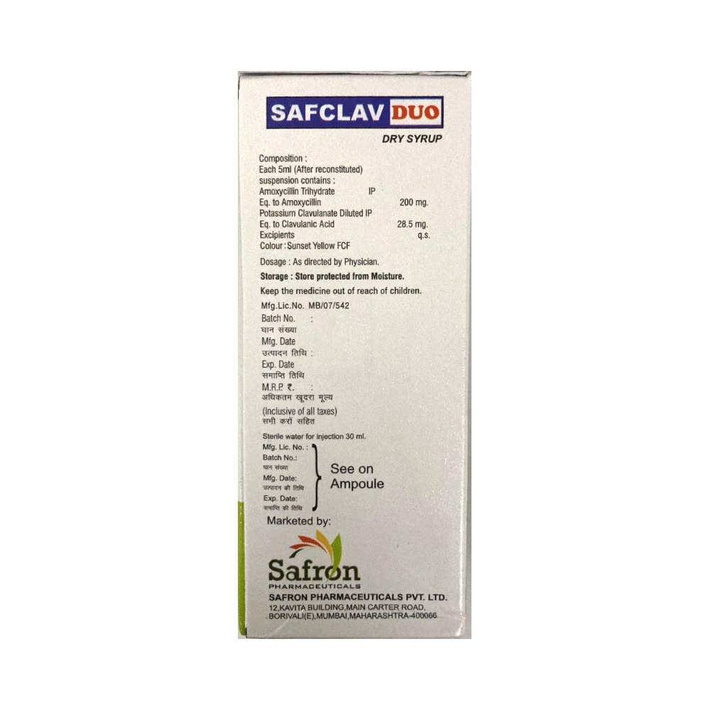 Safclav Duo Dry Syrup - Image 2