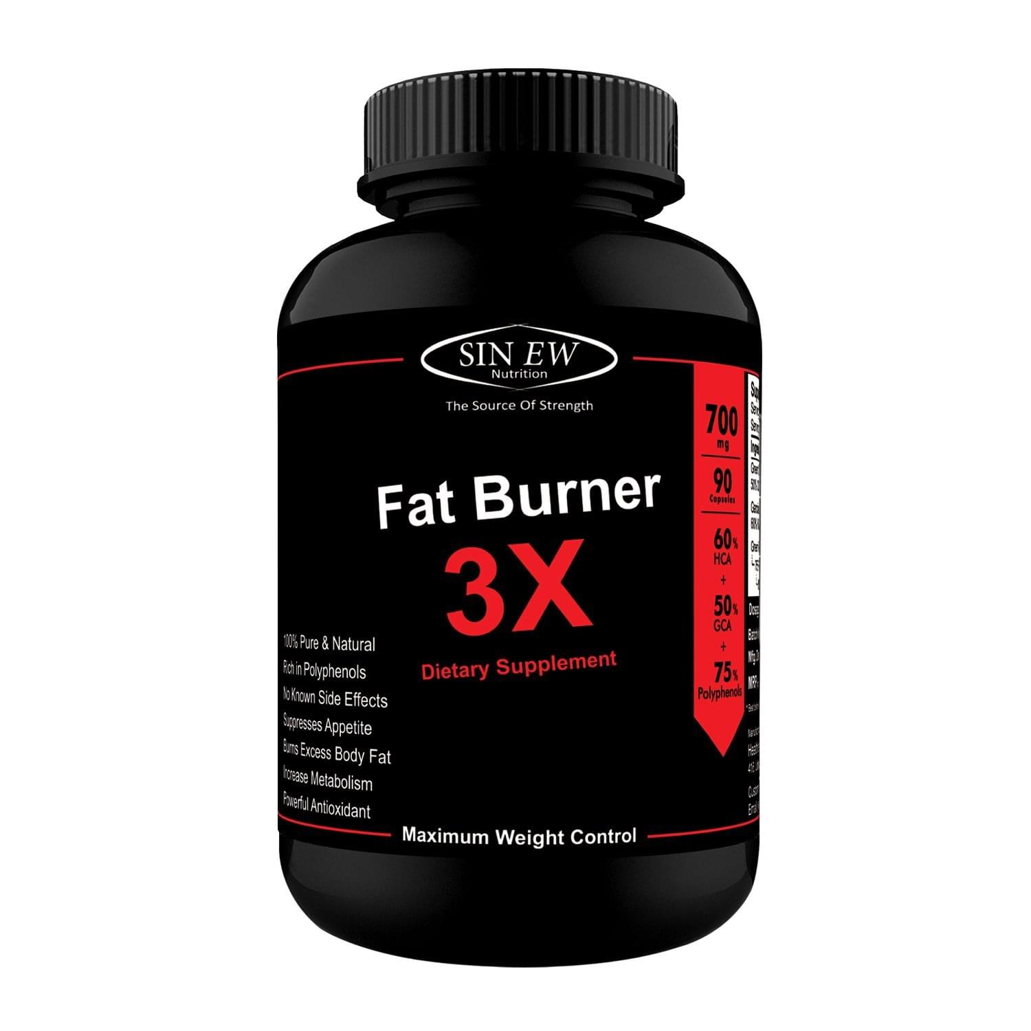Sinew Nutrition Natural Fat Burner 3X (Green Tea, Green Coffee & Garcinia Cambogia Extract) - 700mg