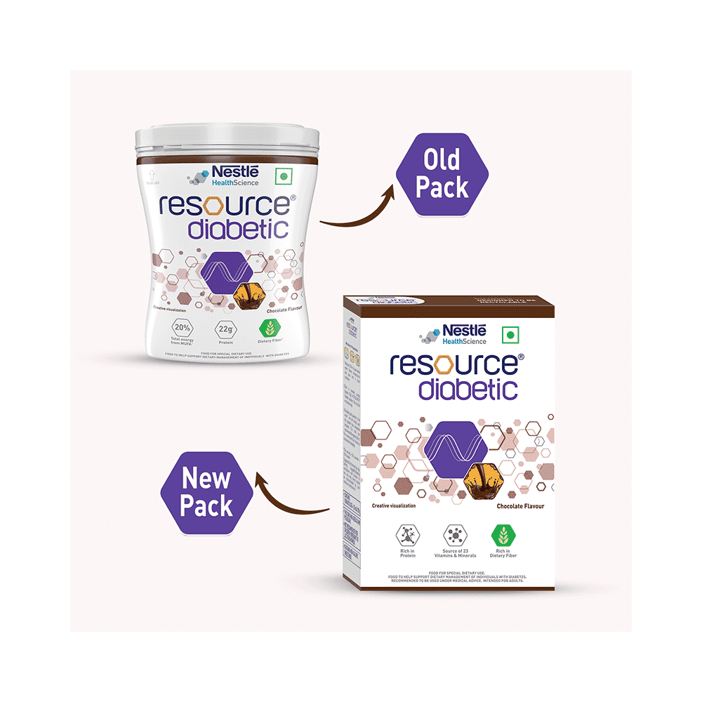 Nestle Resource Diabetic Supplement With Protein, Fibre & Low GI | Flavour Powder Chocolate - Image 7