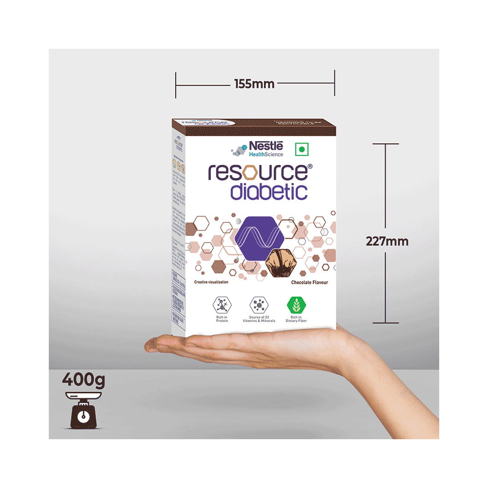 Nestle Resource Diabetic Supplement With Protein, Fibre & Low GI | Flavour Powder Chocolate - Image 9