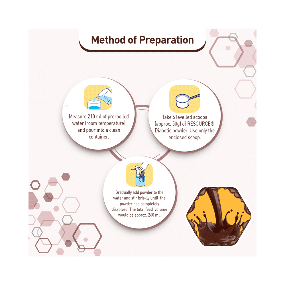 Nestle Resource Diabetic Supplement With Protein, Fibre & Low GI | Flavour Powder Chocolate - Image 5