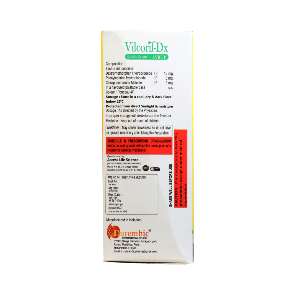 Vilcoril-DX Syrup Orange Sugar Free - Image 2