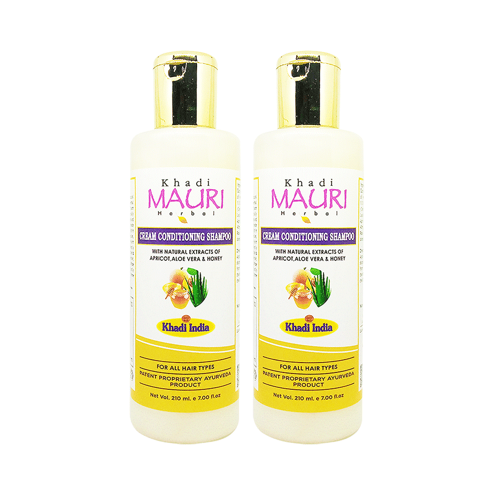 Khadi Mauri Herbal Cream Conditioning Shampoo (210ml Each) Apricot,Aloevera & Honey - Image 1