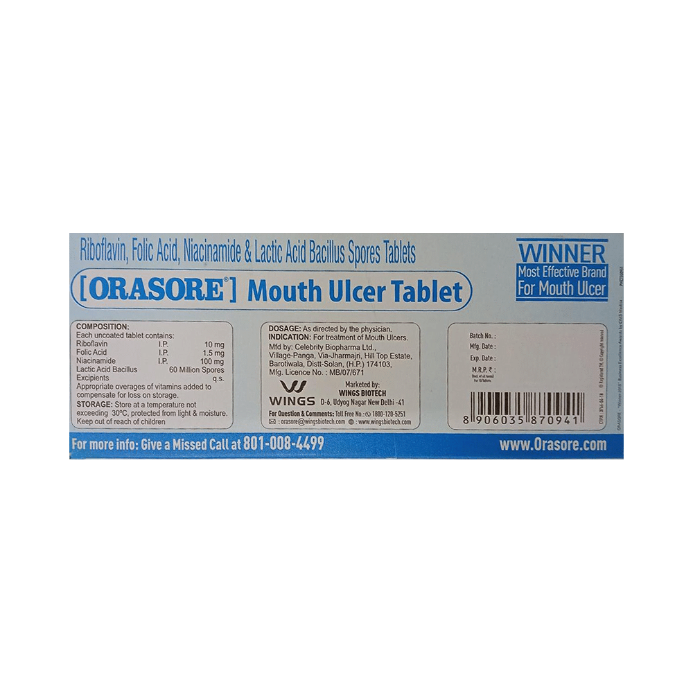 Orasore Mouth Ulcer Tablet - Image 2