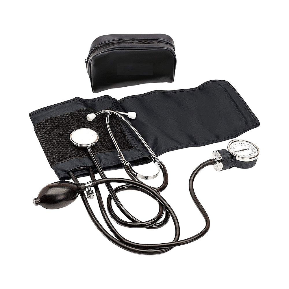 MCP Aneroid Type Manual Blood Pressure Monitor Sphygmomanometer with stethoscope Black
