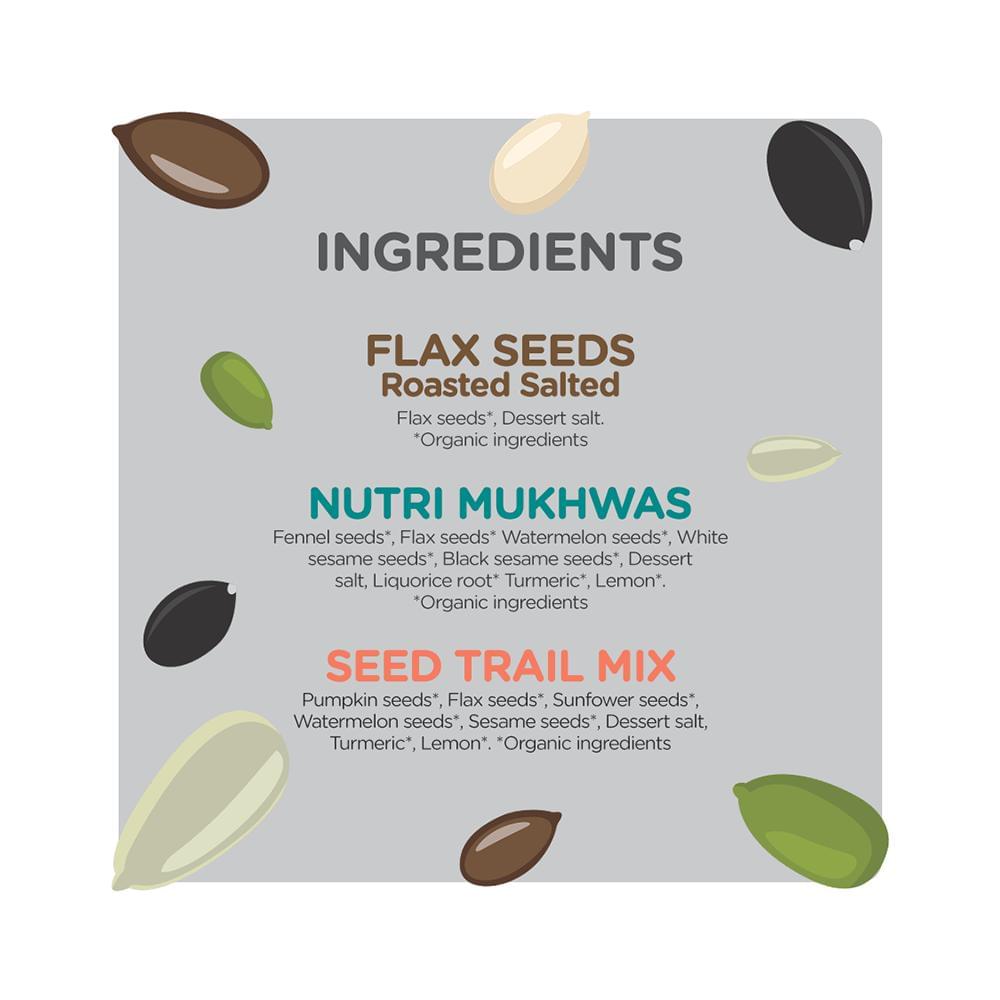 Soultatva Combo Pack of Nutri Mukhwas 15gm, Flax Seeds Roasted Salted 20gm & Seeds Trail Mix 20gm (4 Each) - Image 5