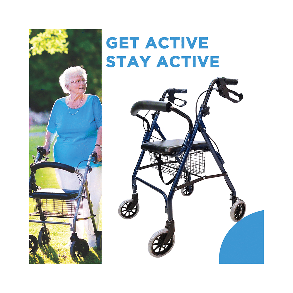 EASYCARE EC5001 Folding Rollator (Capacity 75kg) Black - Image 5