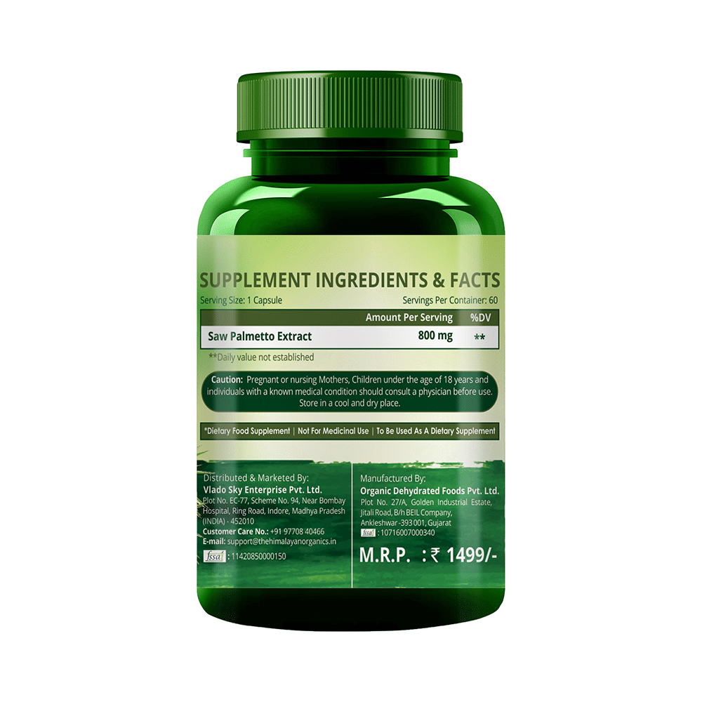 Himalayan Organics Saw Palmetto 800mg Vegetarian Capsule | Helps Control Hair Loss - Image 3