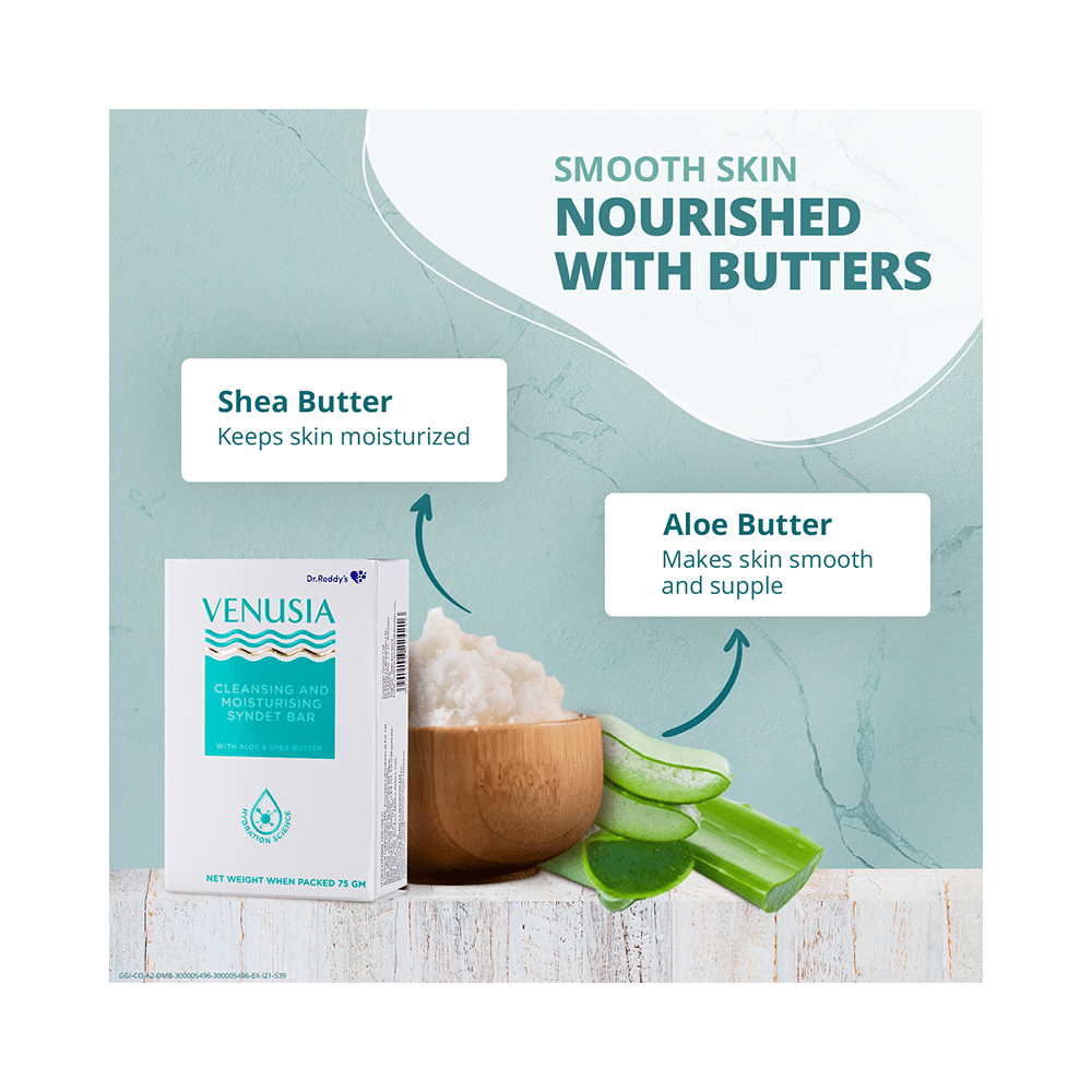Venusia Cleansing & Moisturising Bathing Bar with Shea & Aloe Butter | Promotes Hydrated & Supple Skin - Image 5