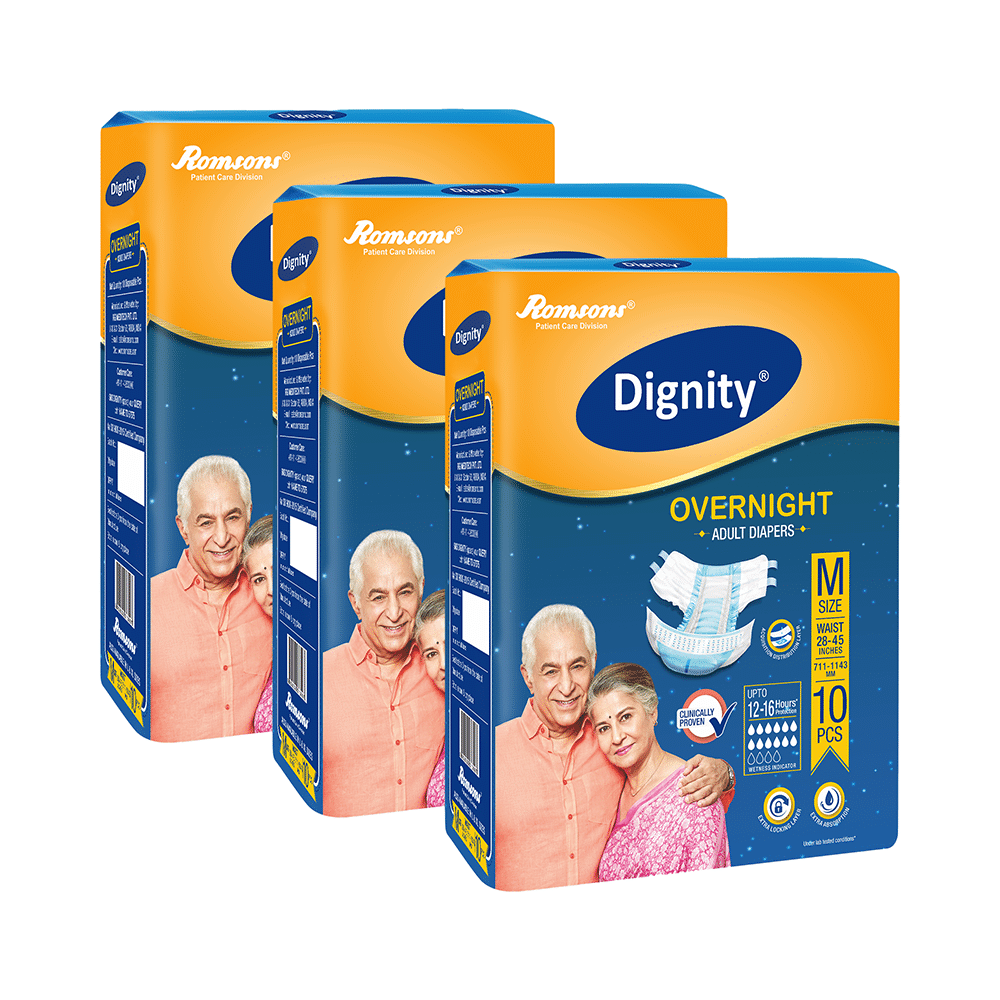Dignity Overnight Adult Diaper (10 Each) Medium