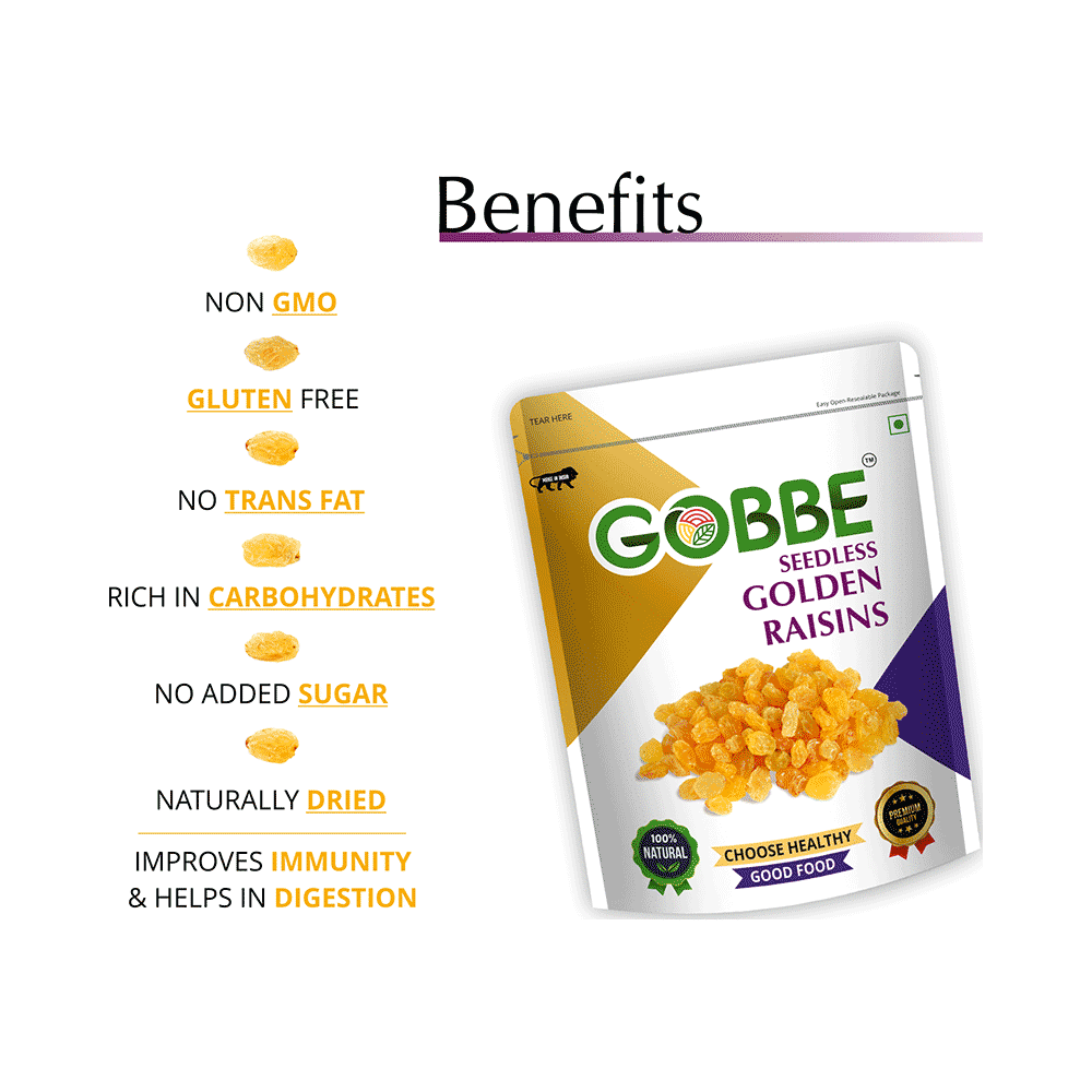 Gobbe Seedless Golden Raisins (200gm Each) - Image 4