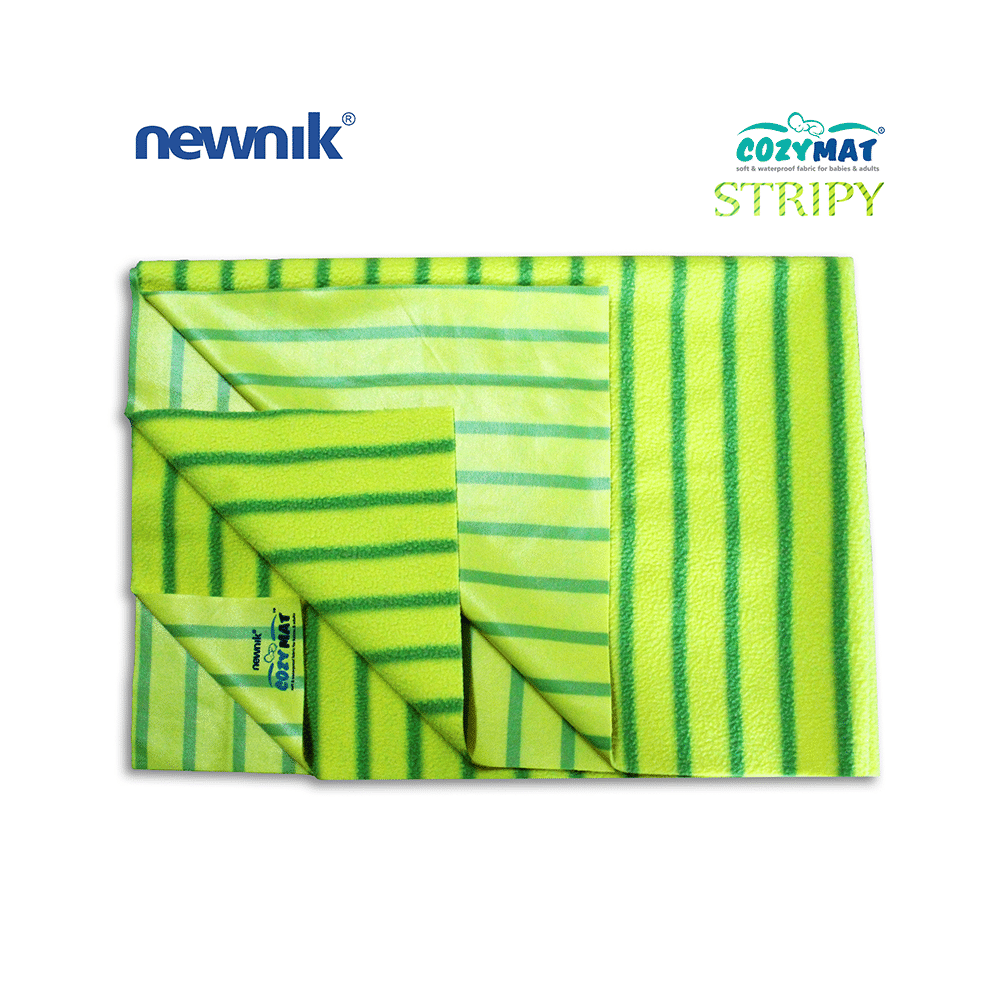 Newnik Cozymat Stripy Soft (Broad Stripes) (Size: 140cm X 200cm) Extra Large Green Apple - Image 1