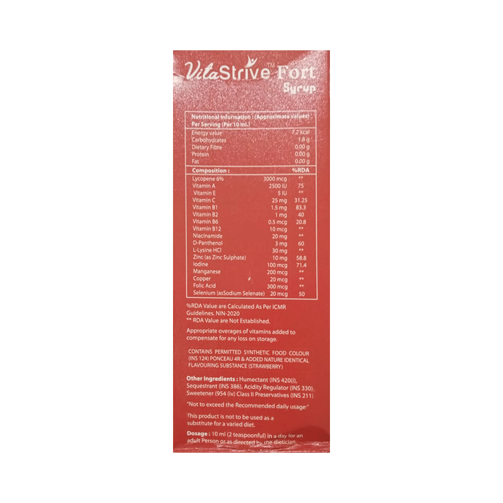 VitaStrive Fort Syrup Sugar Free - Image 2
