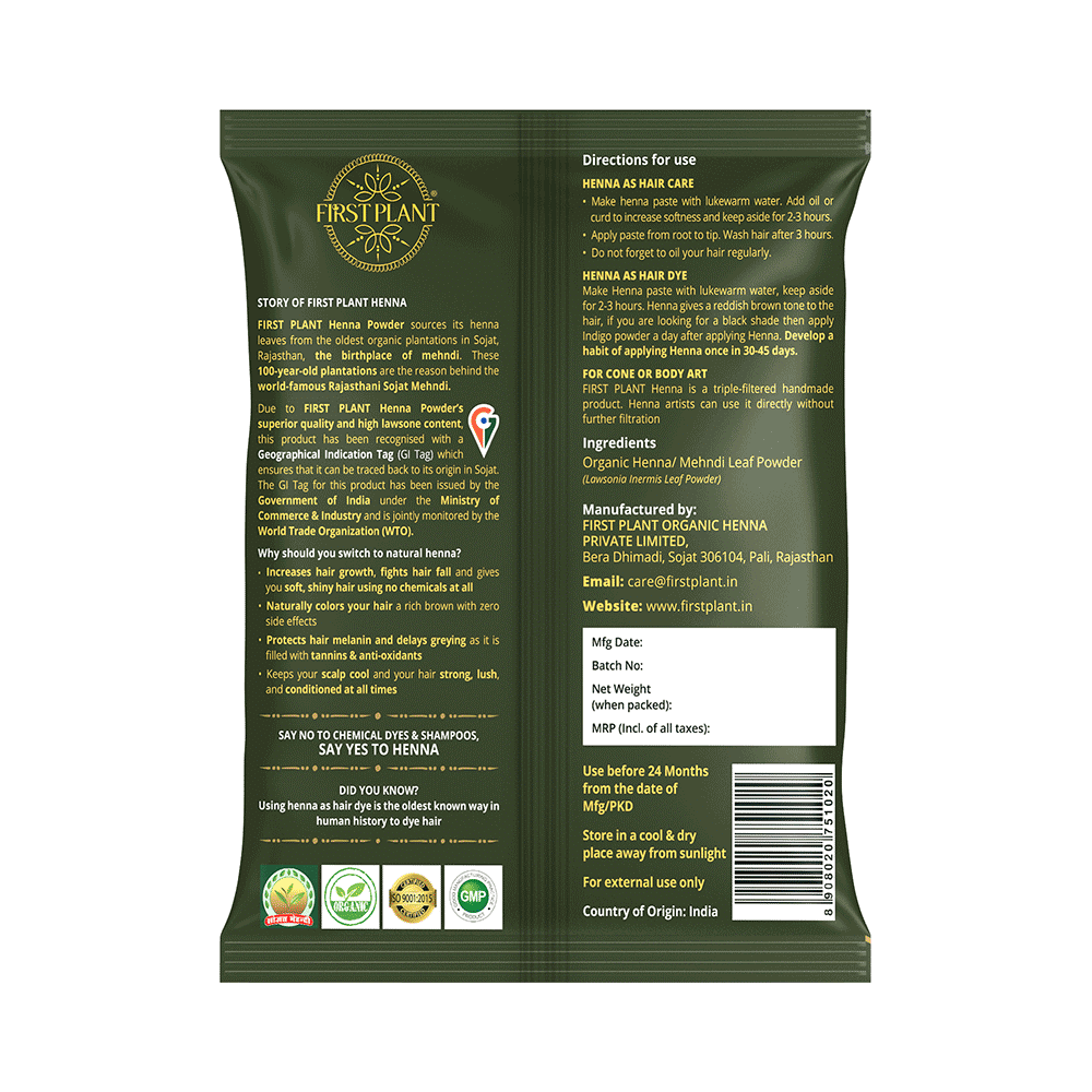 First Plant 100% Pure and Organic Henna Powder(200gm Each) - Image 2