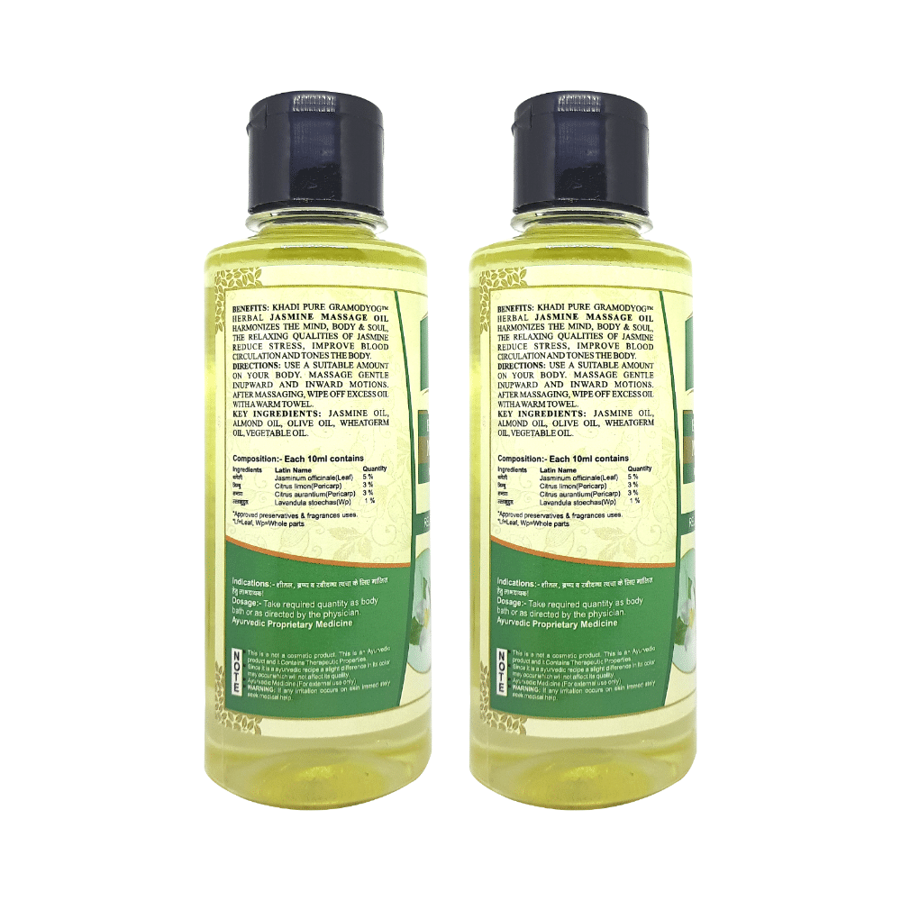Khadi Pure Herbal Jasmine Massage Oil (210ml) - Image 2